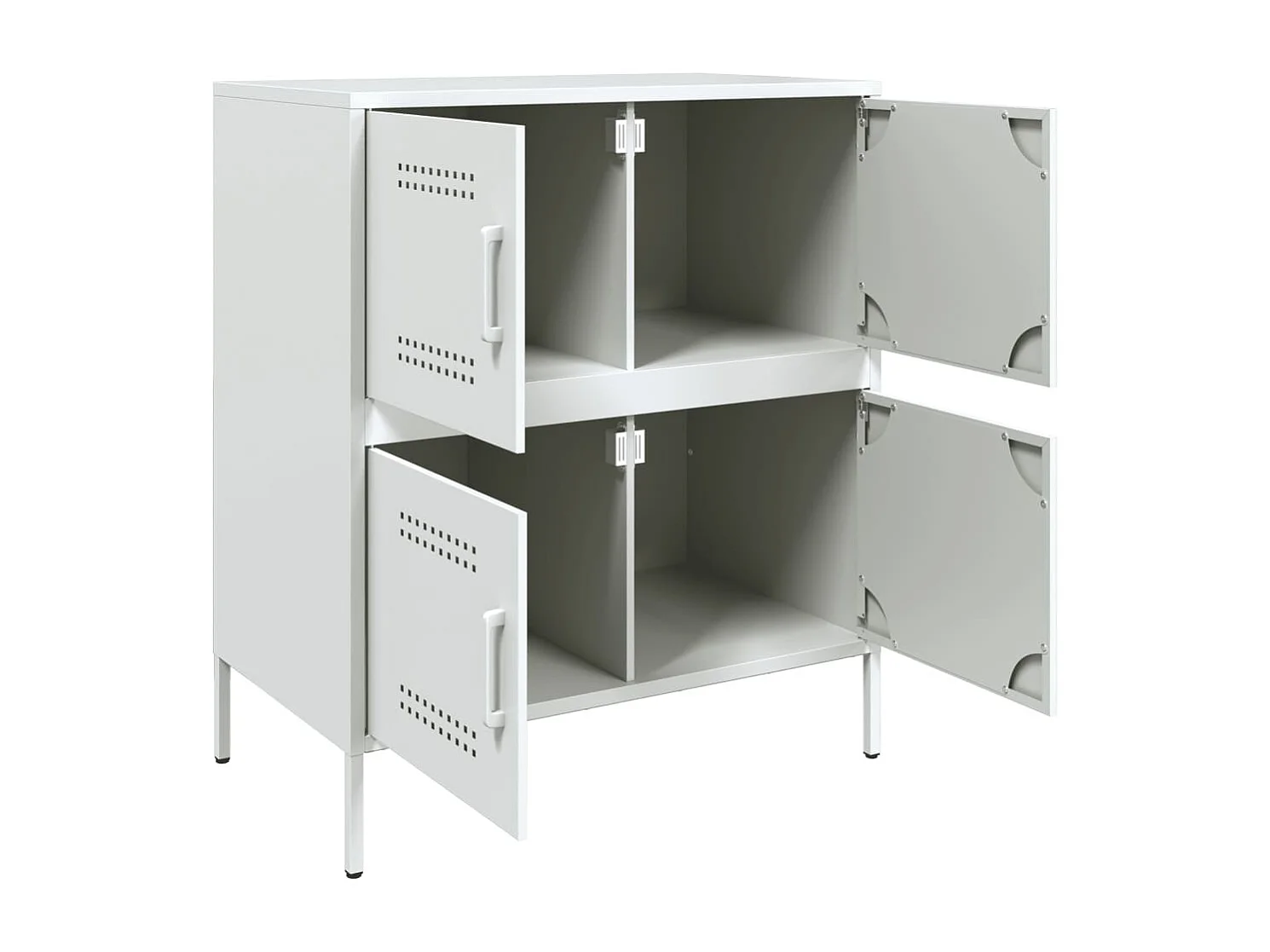 Credenza Bianca 68x39x79 cm in Acciaio