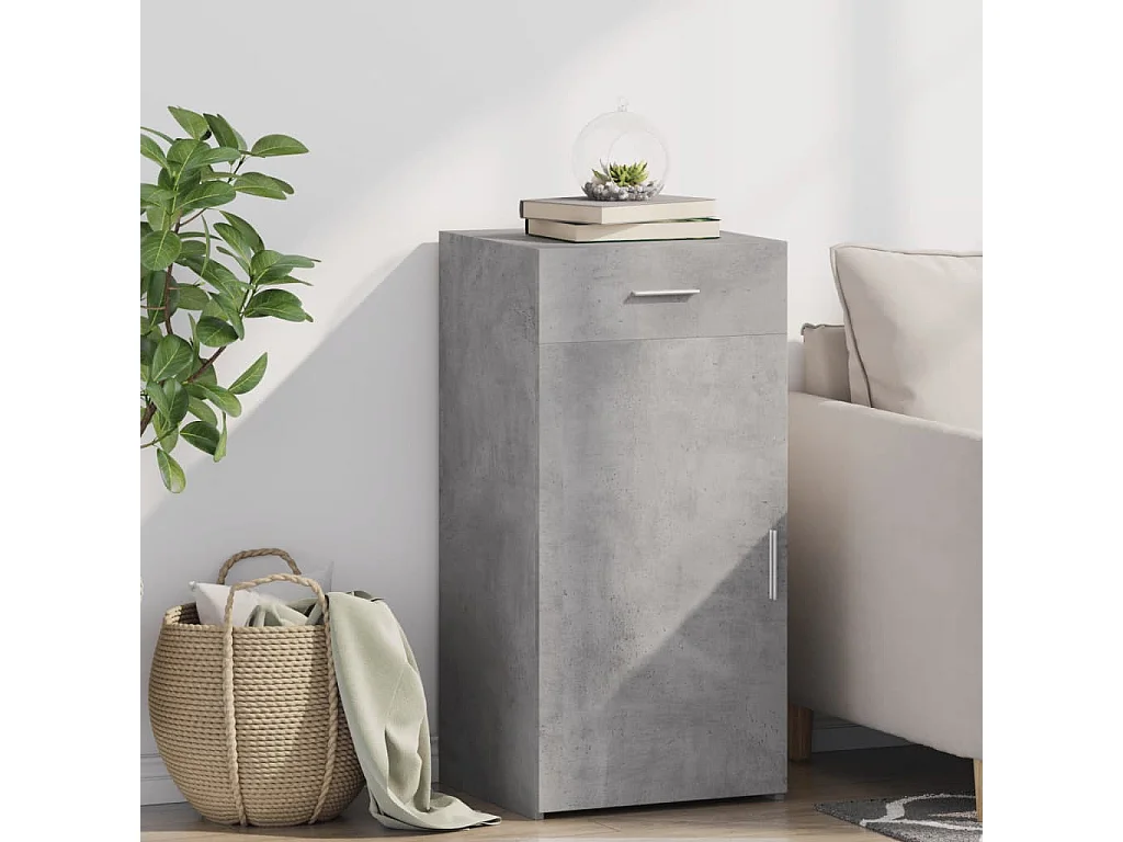 Buffet gris béton 45x42,5x93 cm bois d'ingénierie