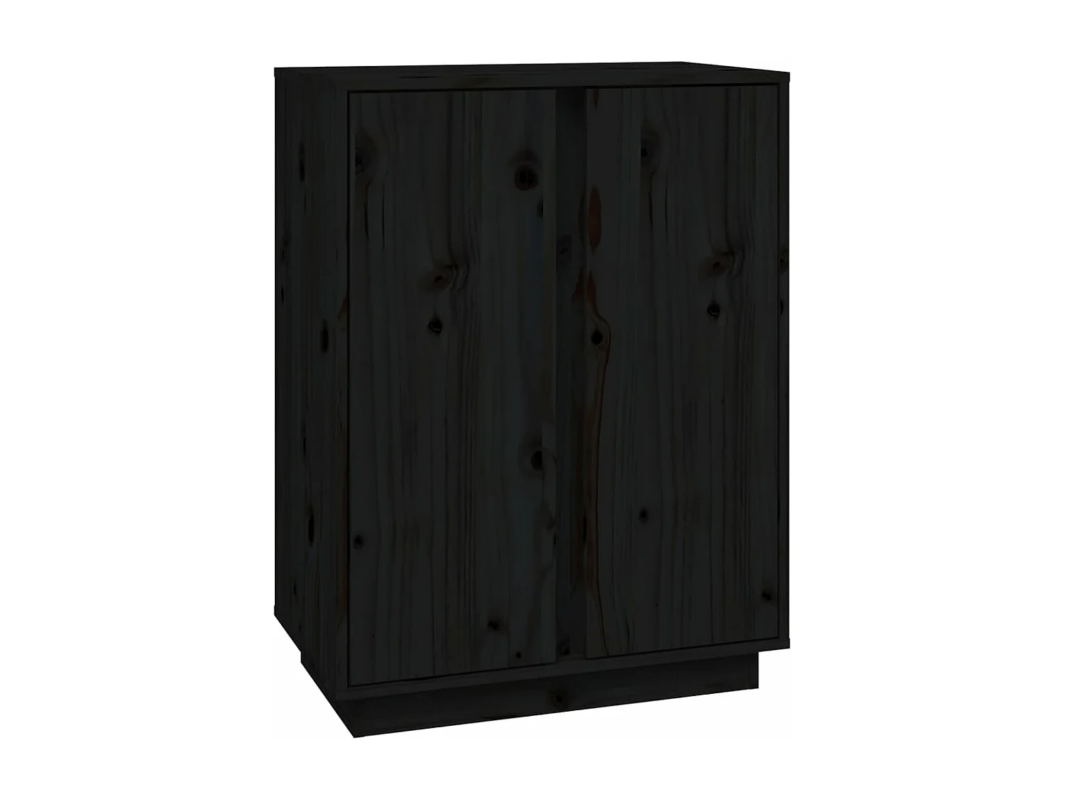 Aparador de madera maciza de pino negro 60x35x80 cm
