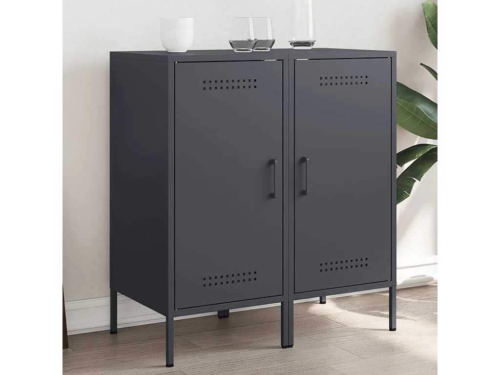 Buffets 2 pcs anthracite 36x39x79 cm acier