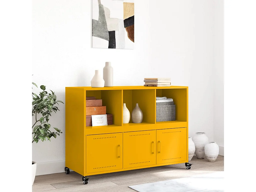 Sideboard Senfgelb 100,5x39x72 cm Stahl