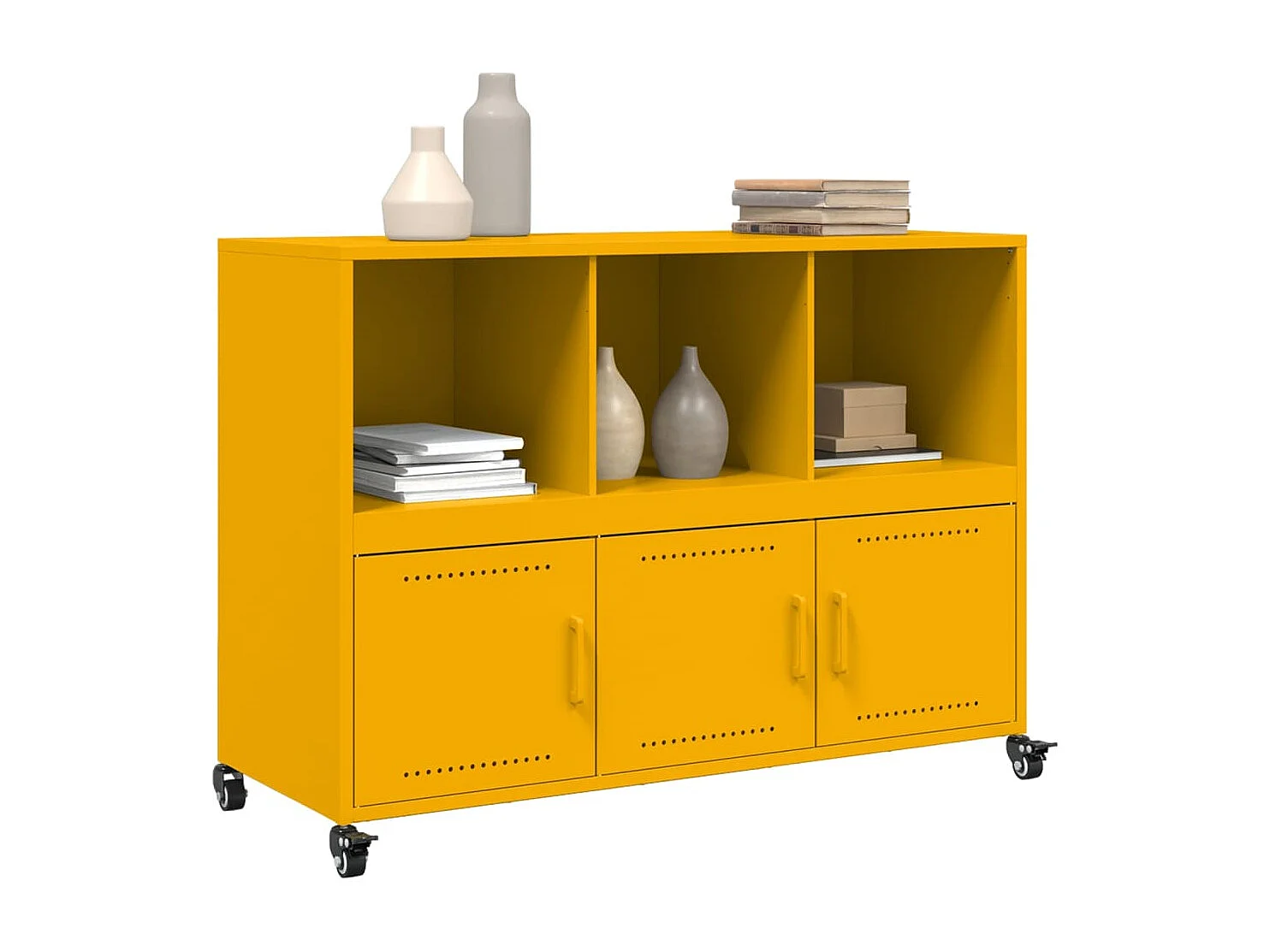 Buffet jaune moutarde 100,5x39x72 cm acier