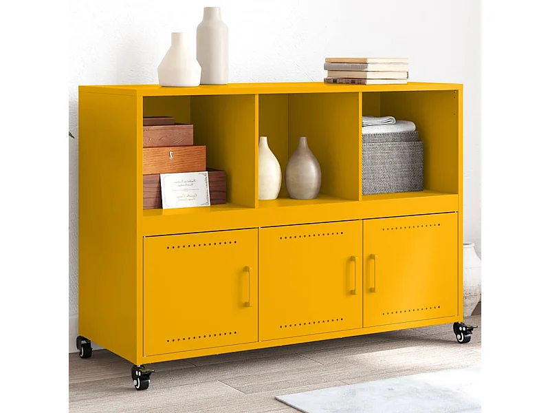 Aparador 100,5x39x72 cm aço amarelo mostarda