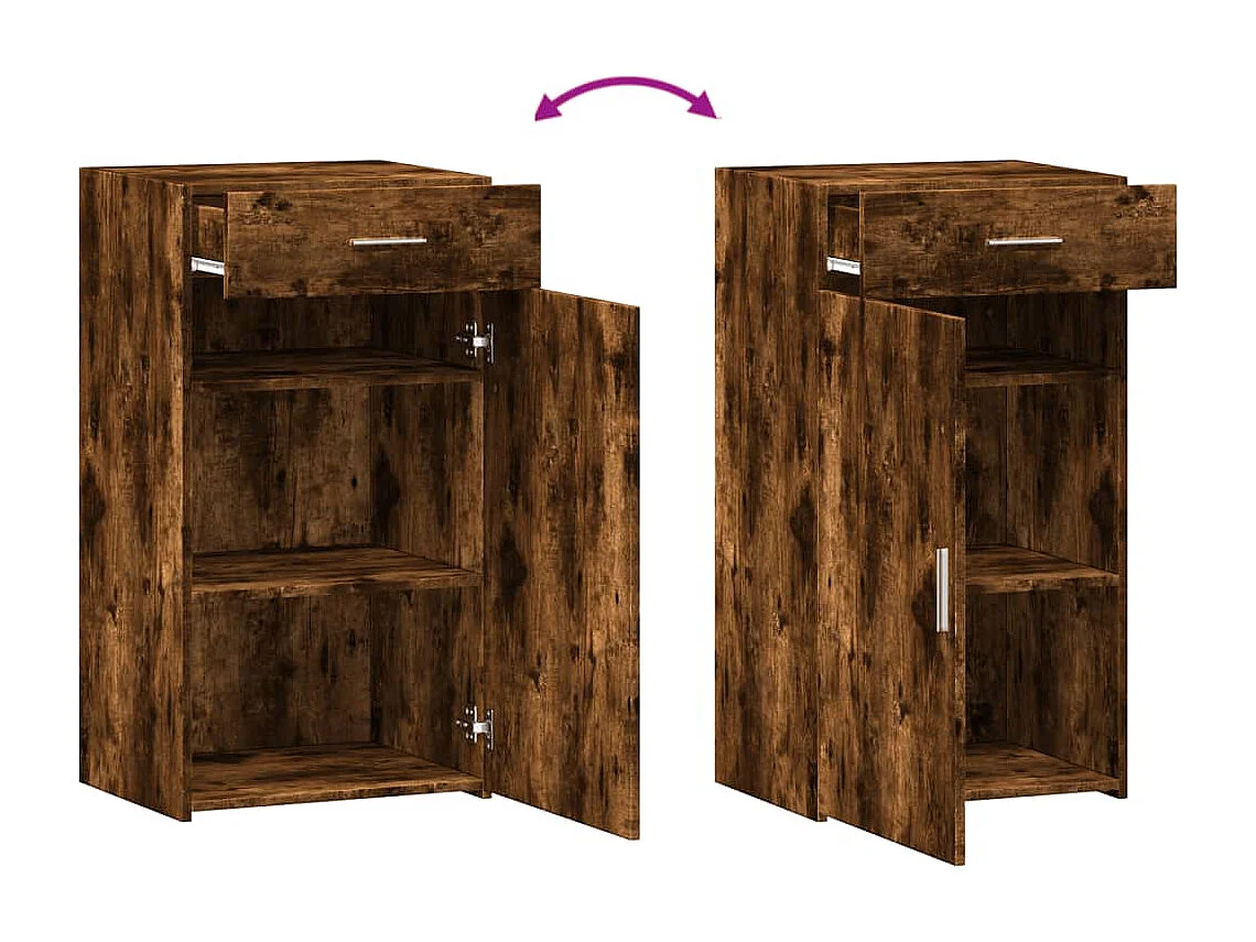 Credenza Rovere Fumo 50x42,5x93 cm in Legno Multistrato