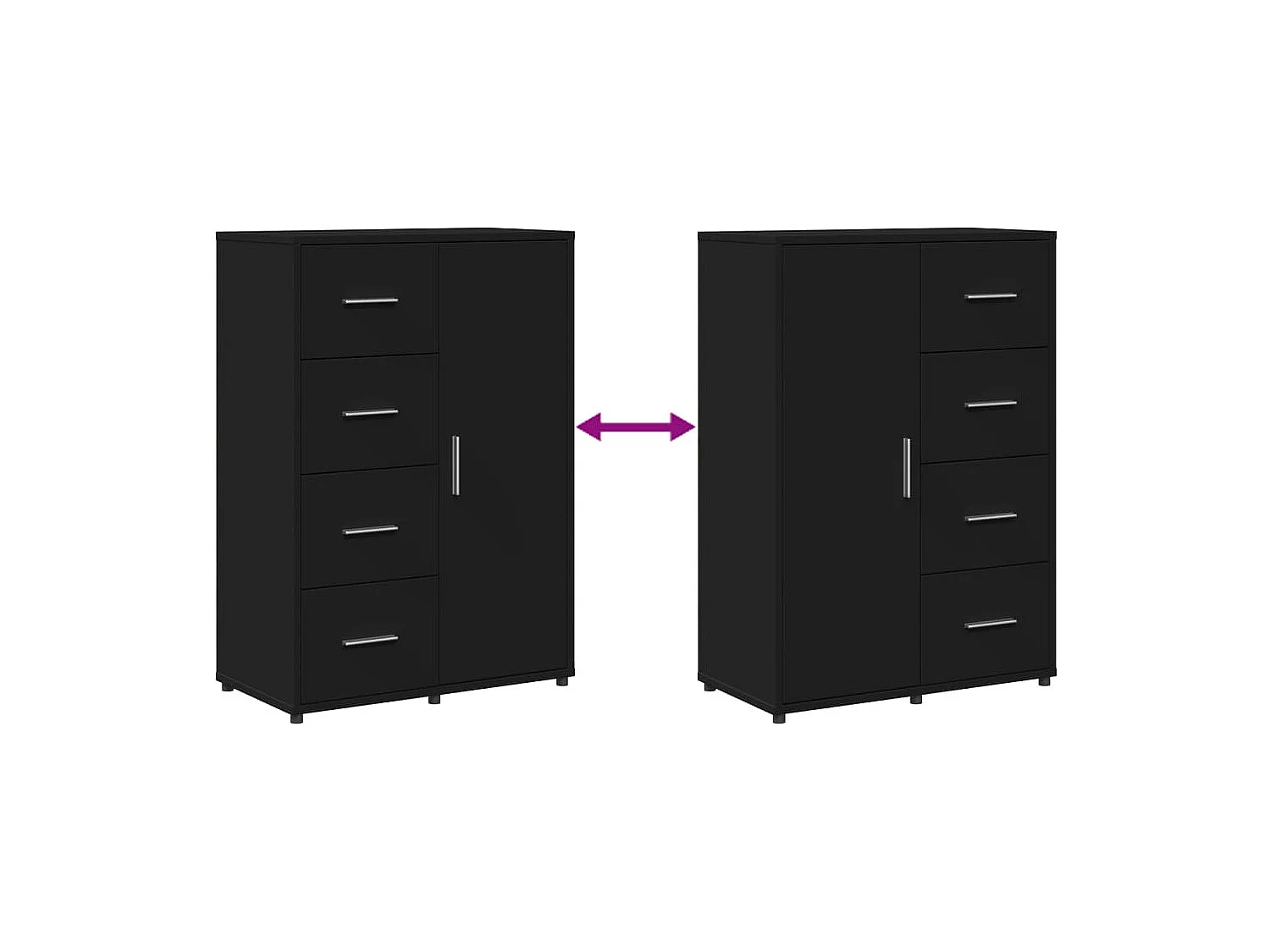 Aparador 60x31x84 cm derivados de madeira preto