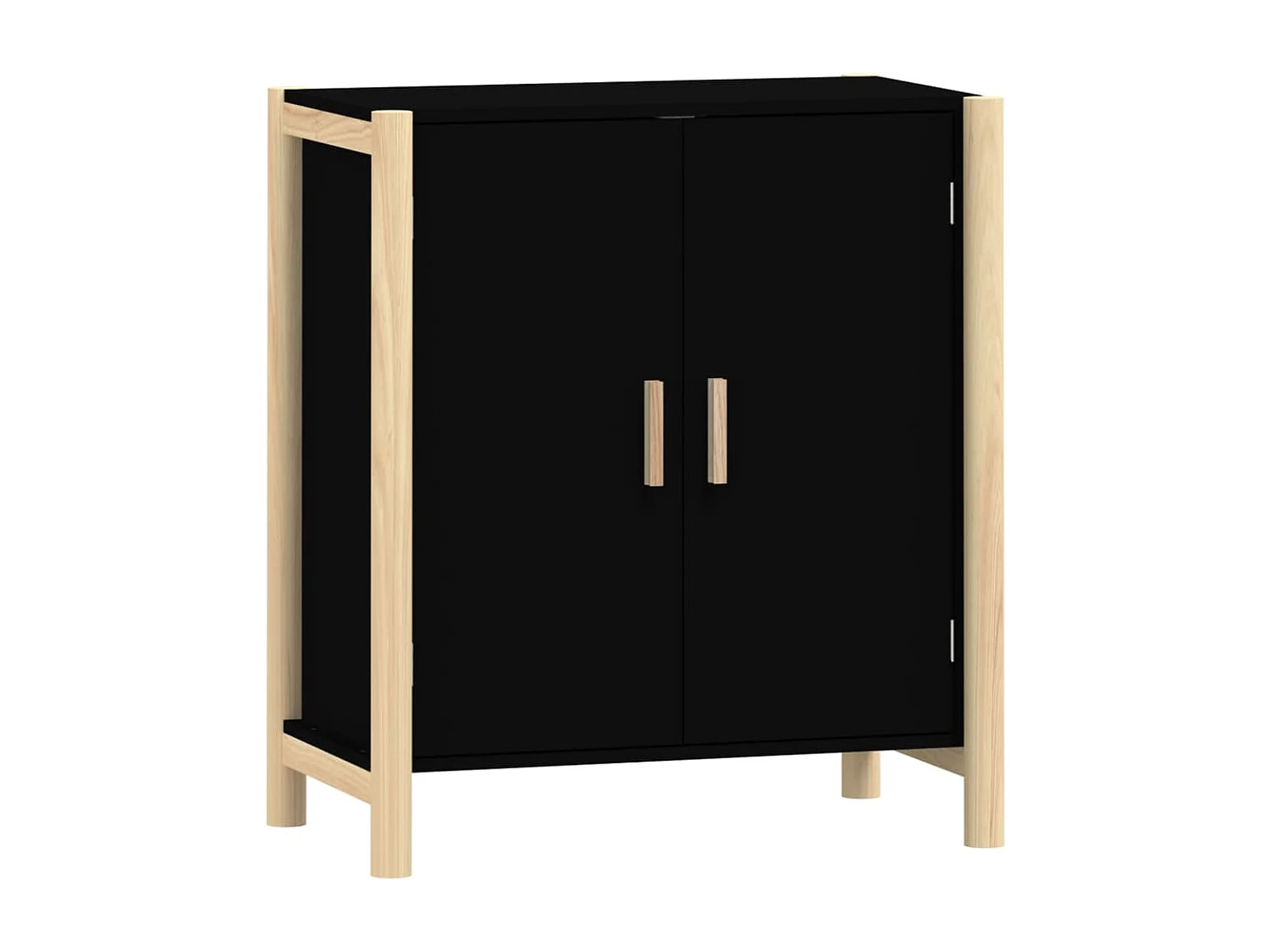 Credenza Nera 62x38x70 cm in Legno Multistrato