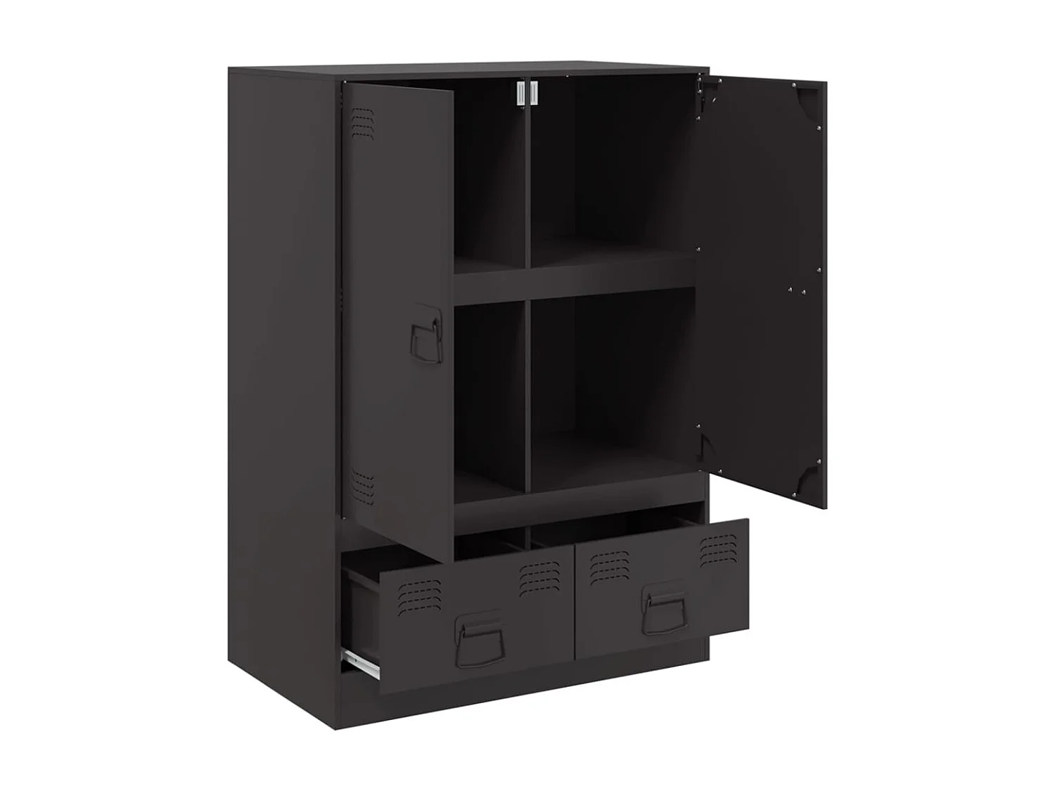 Credenza Nera 67x39x95 cm in Acciaio