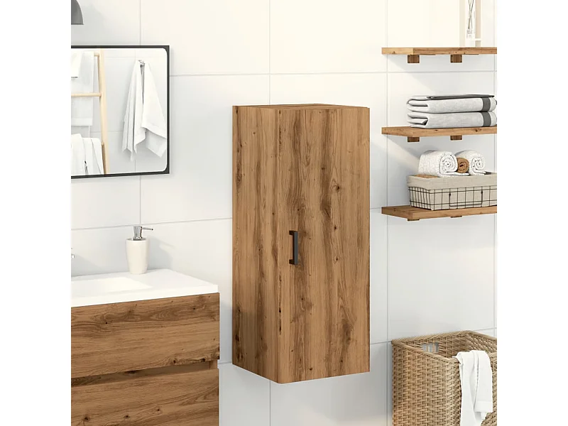 Armario de pared madera ingeniería roble artisian 34,5x34x90 cm