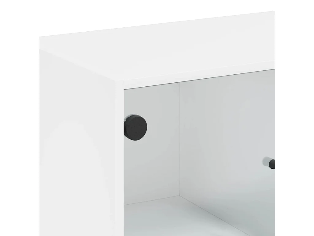 Armoire latérale avec portes en verre blanc 68x37x75,5 cm