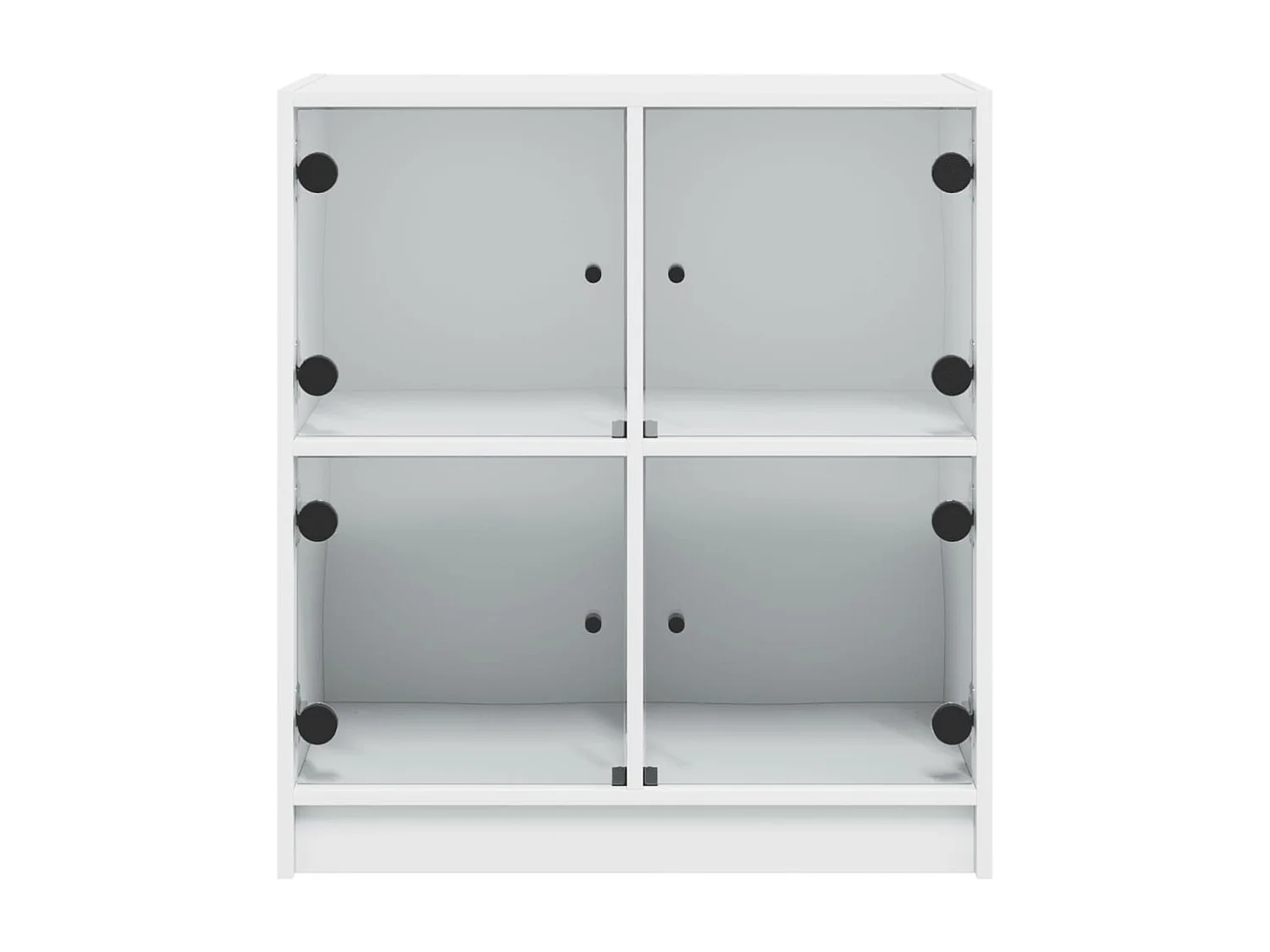 Mobile con Ante in Vetro Bianco 68x37x75,5 cm