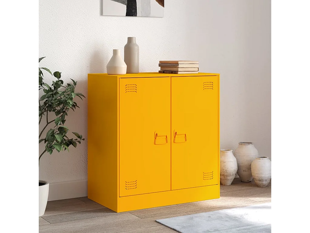 Buffet jaune moutarde 67x39x73 cm acier