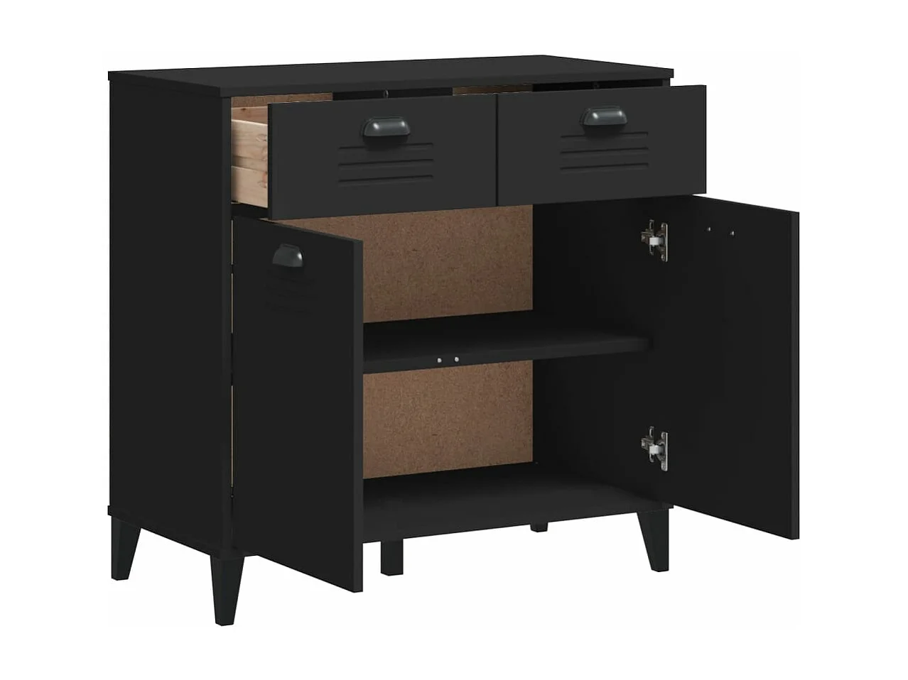 Sideboard VIKEN Schwarz 80x40x80 cm Holzwerkstoff