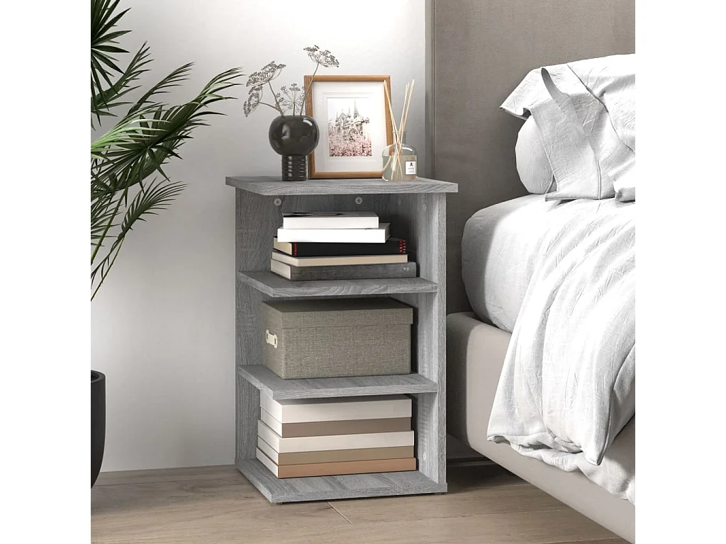 Mobiletto Laterale Grigio Sonoma 35x35x55 cm Legno Multistrato