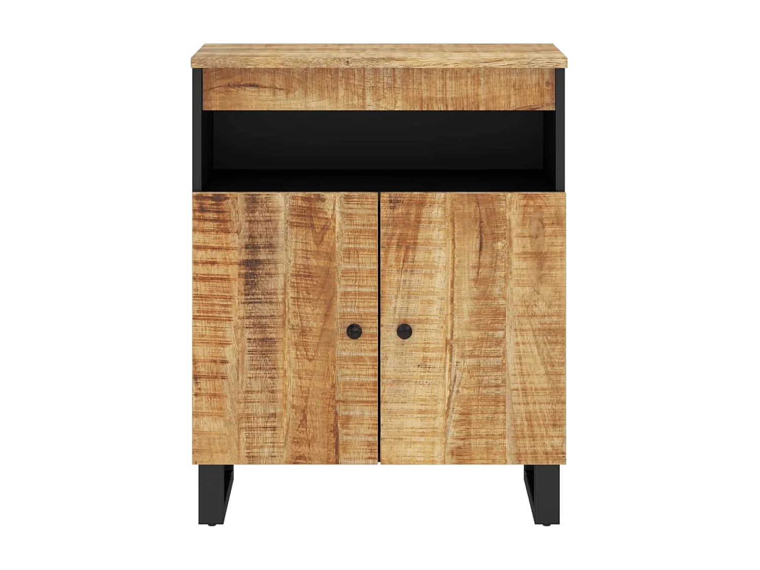 Credenza con 2 Ante 60x33x75 cm in Legno Massello di Mango