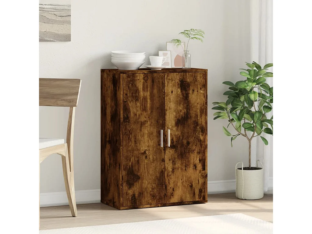 Credenza Rovere Fumo 60x31x84 cm in Legno Multistrato