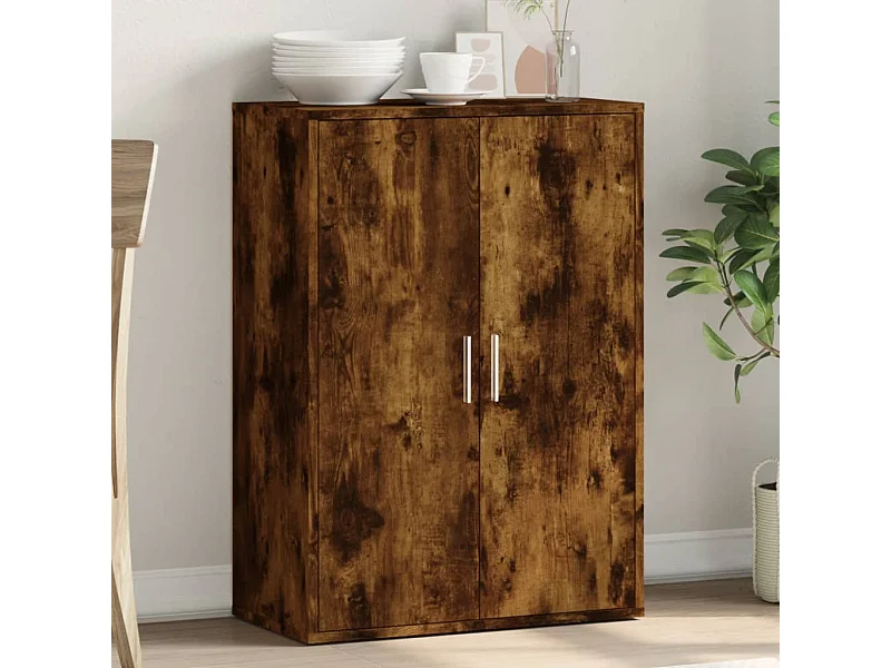 Aparador de madera de ingeniería roble ahumado 60x31x84 cm