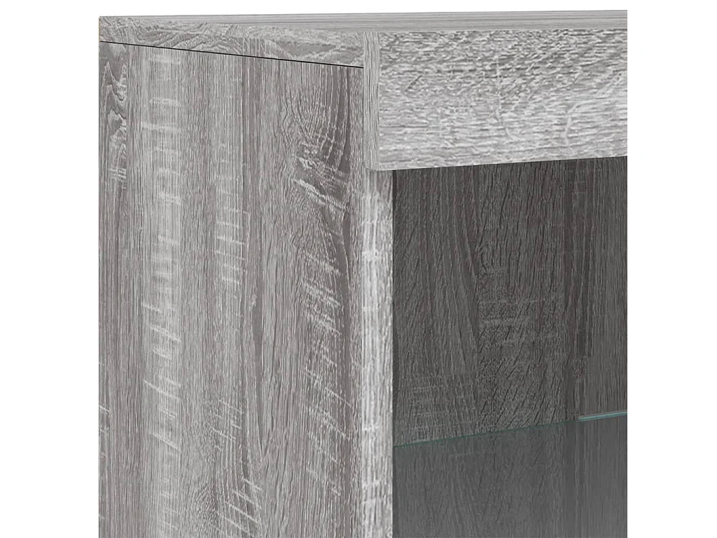 Sideboards mit LED-Leuchten 3 Stk. Grau Sonoma Holzwerkstoff