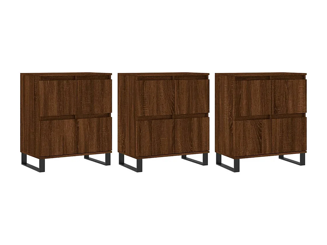 Buffets 3 pcs Chêne marron Bois d'ingénierie