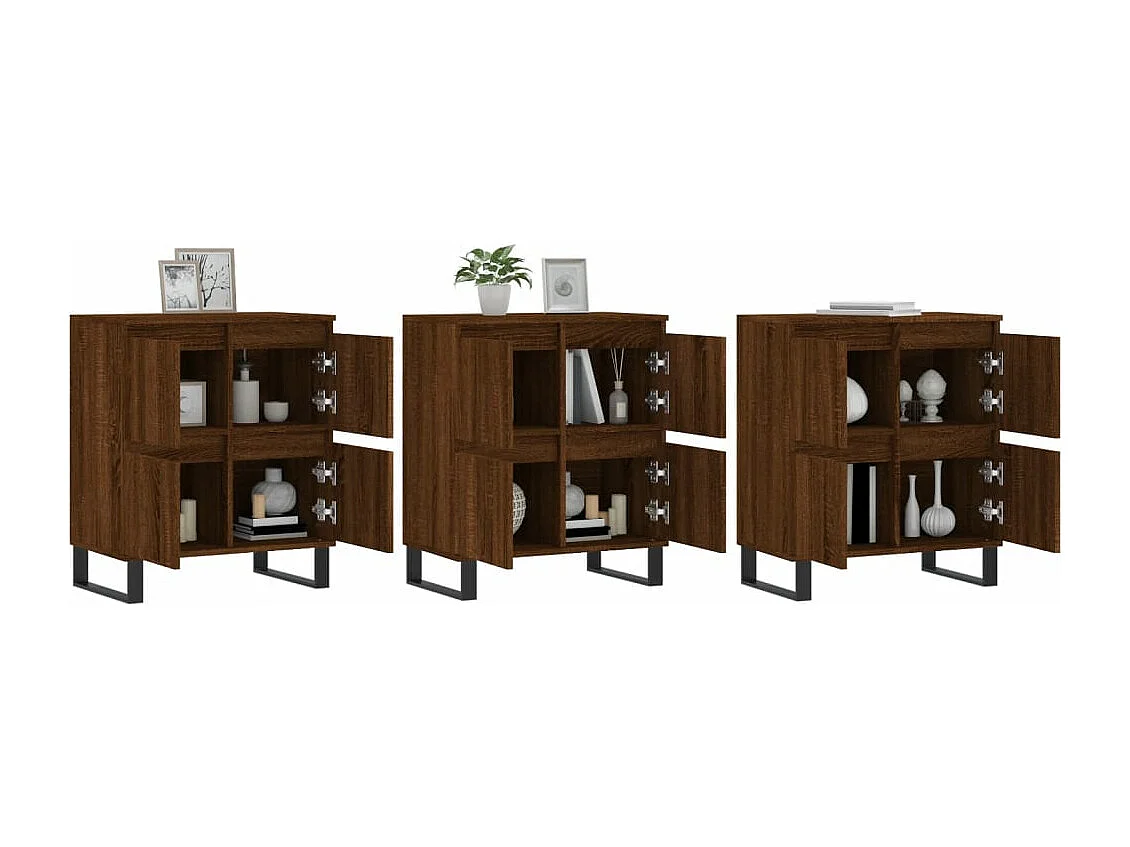 Buffets 3 pcs Chêne marron Bois d'ingénierie