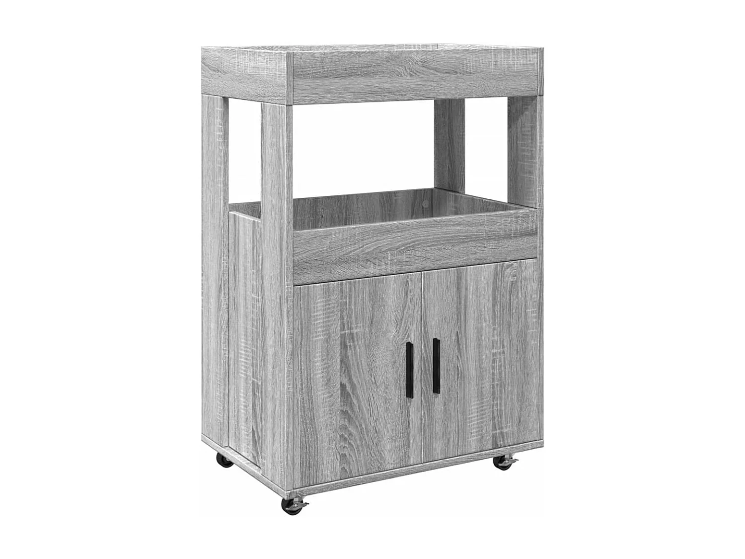 Chariot de bar sonoma gris 60x39,5x89 cm bois d'ingénierie