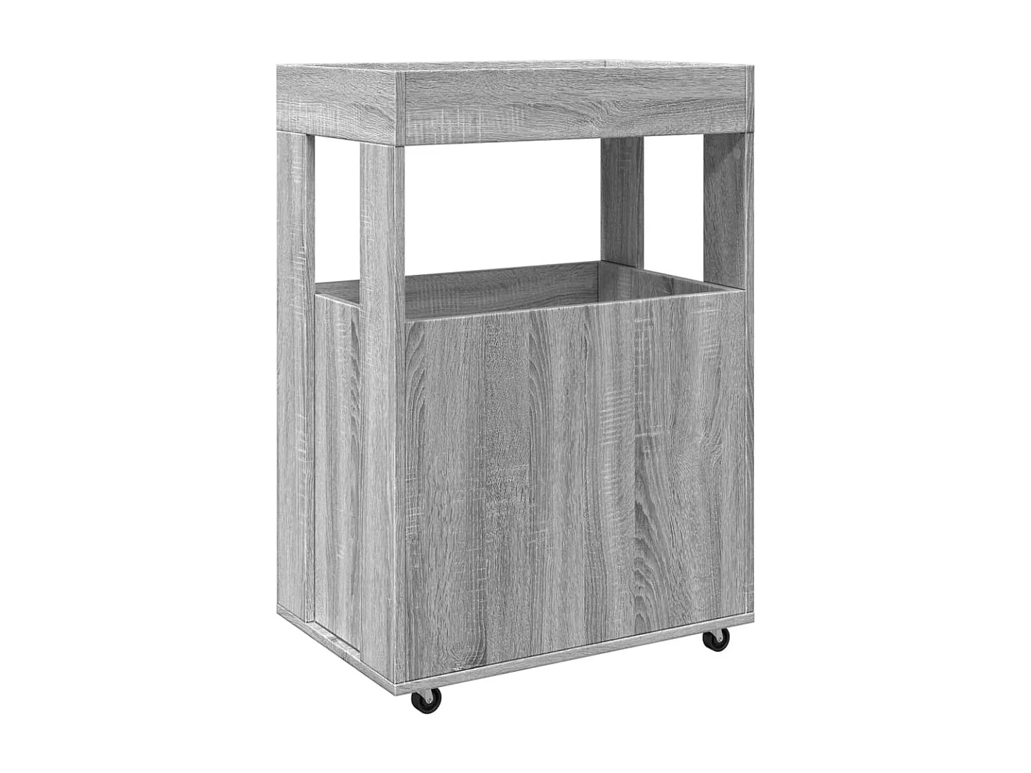 Chariot de bar sonoma gris 60x39,5x89 cm bois d'ingénierie