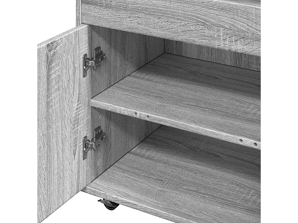 Chariot de bar sonoma gris 60x39,5x89 cm bois d'ingénierie
