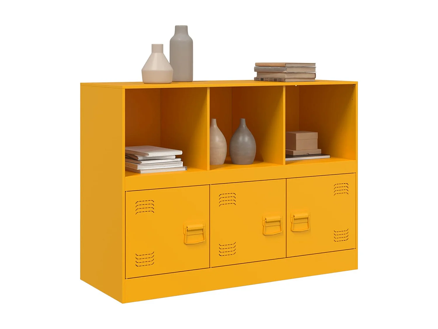 Buffet jaune moutarde 99x39x73 cm acier