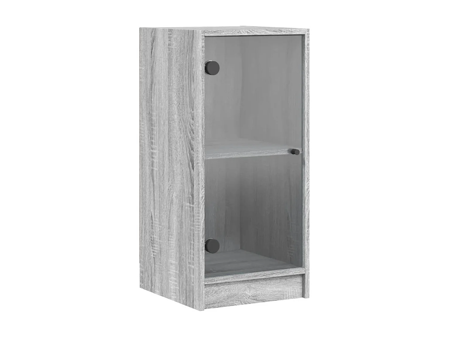 Armario auxiliar puertas de vidrio gris Sonoma 35x37x75,5 cm