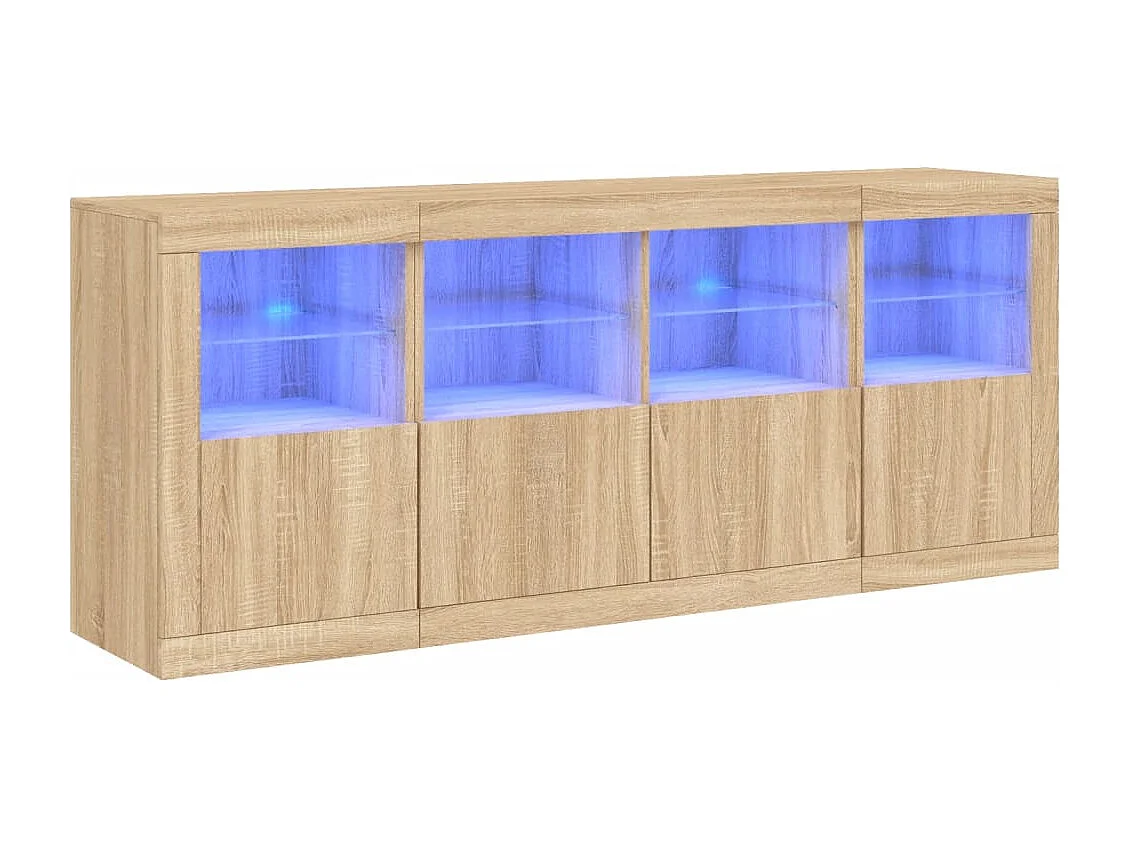 Sideboard mit LED-Leuchten Sonoma-Eiche 163x37x67 cm