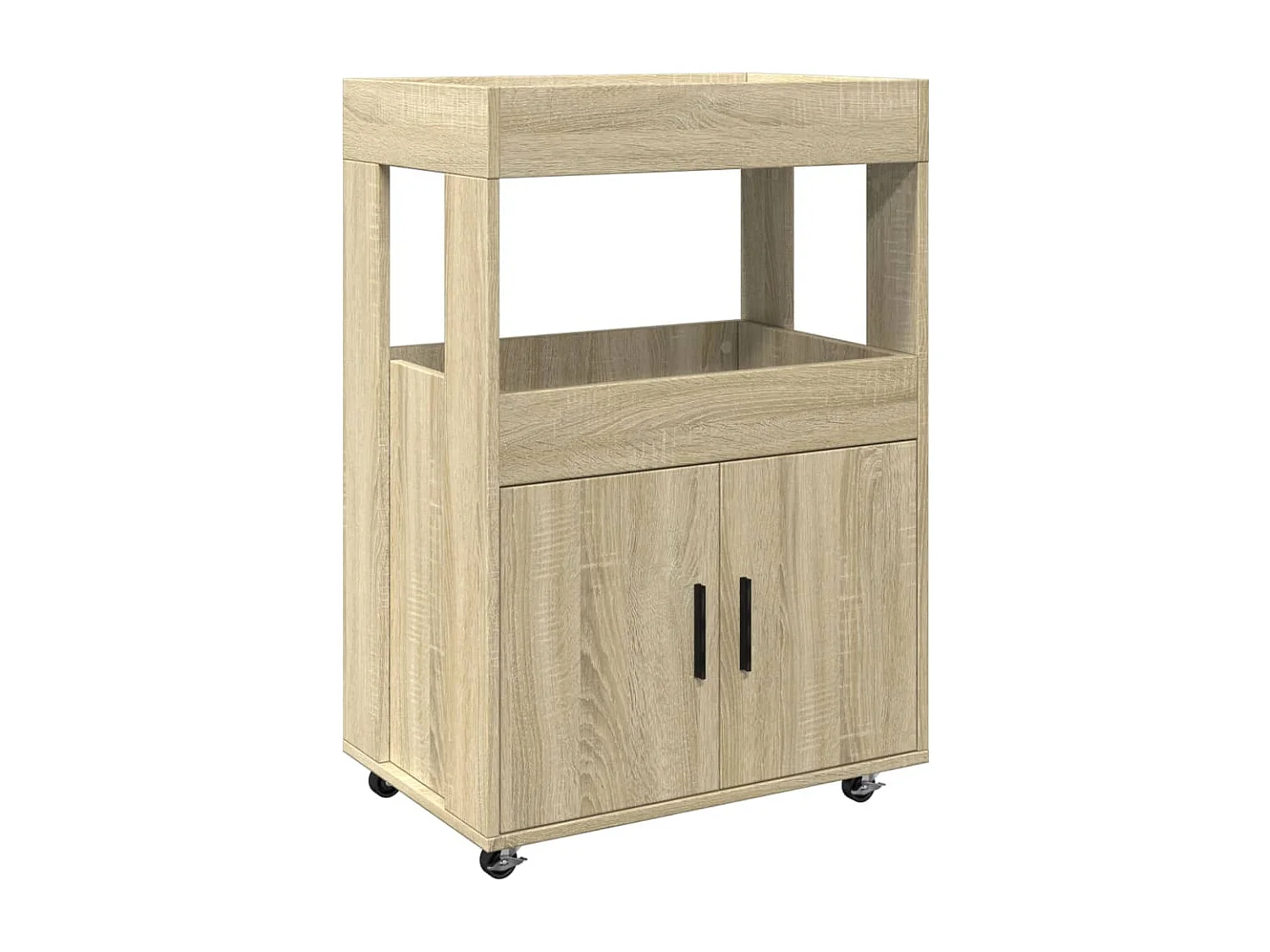 Chariot de bar chêne sonoma 60x39,5x89 cm bois d'ingénierie