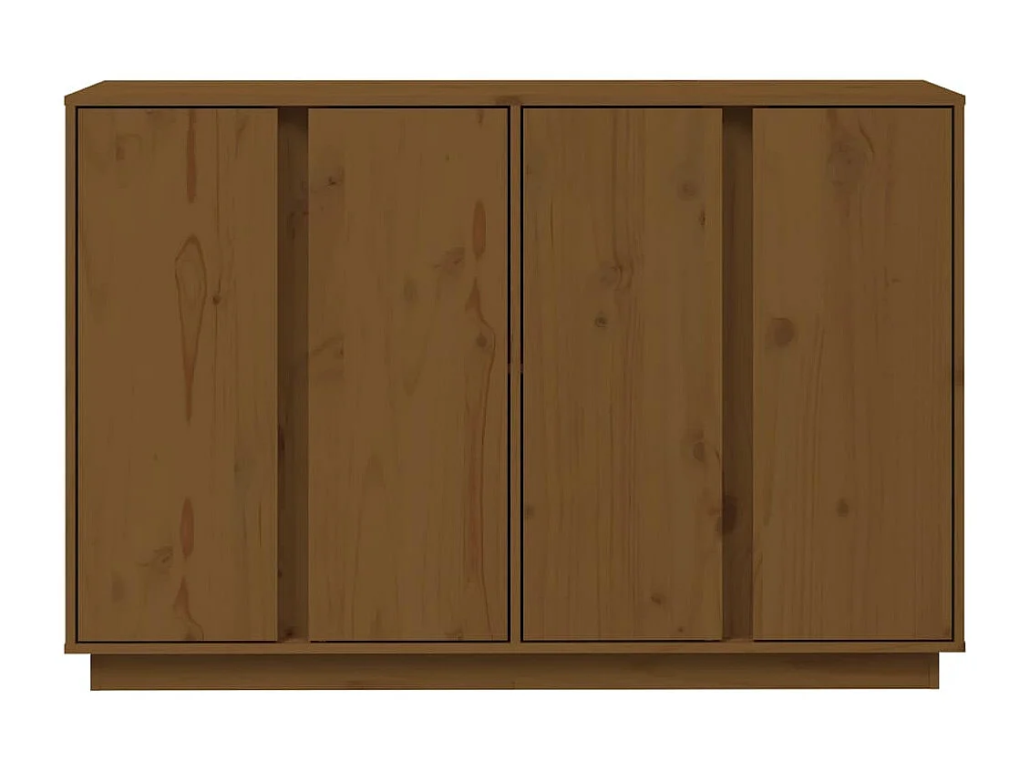Aparador de madera maciza de pino marrón miel 120x35x80 cm