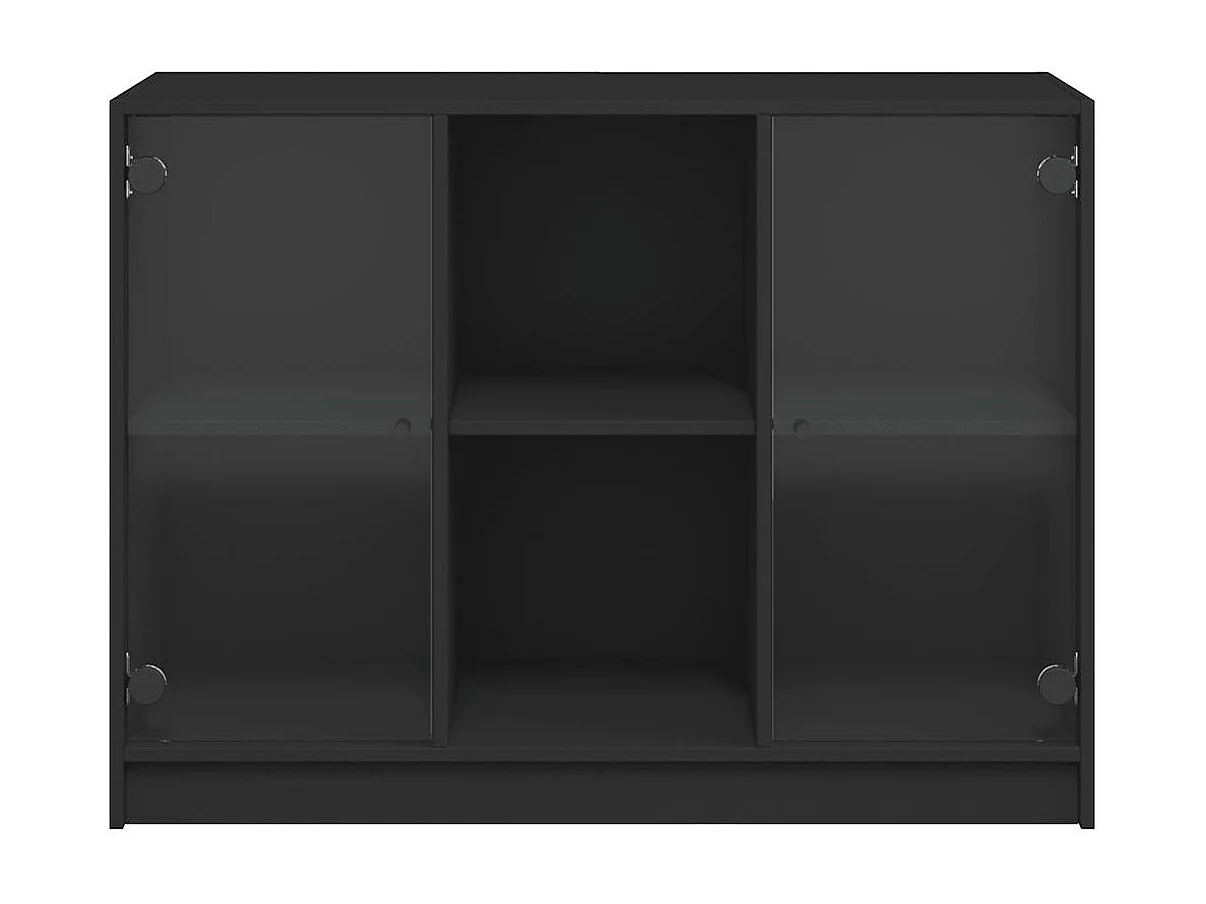 Buffet noir 102x37x75,5 cm bois d'ingénierie