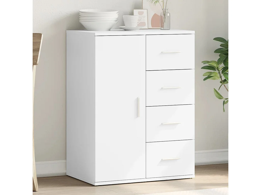 Credenza Bianca 59x39x80 cm in Legno Multistrato