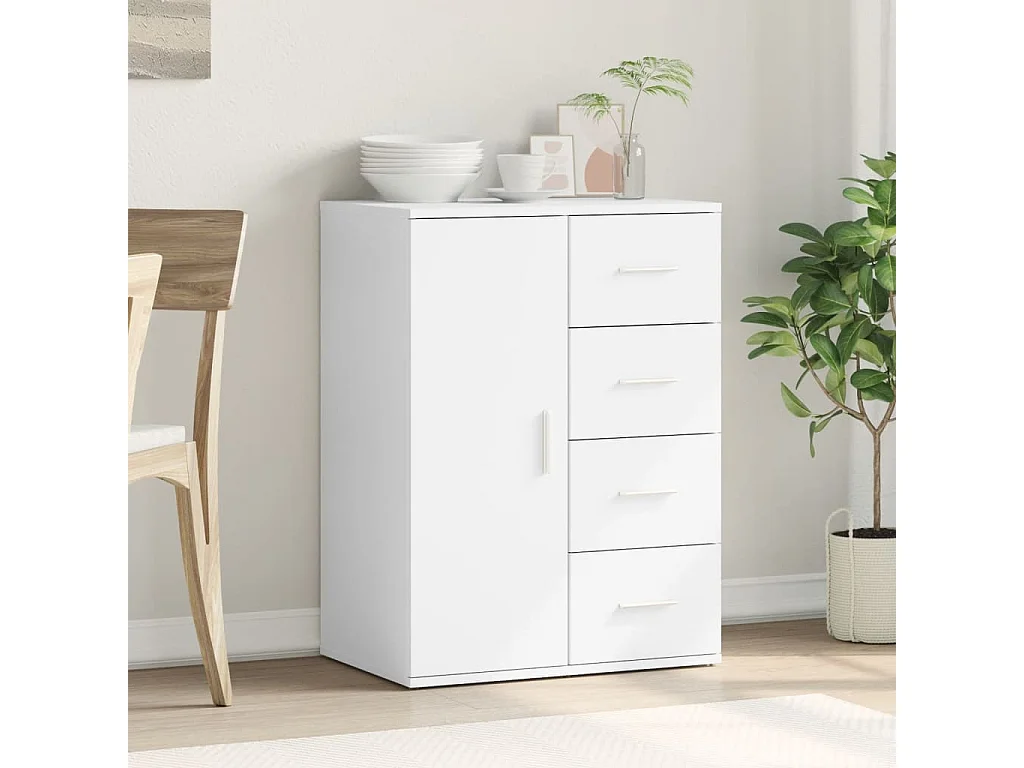 Credenza Bianca 59x39x80 cm in Legno Multistrato