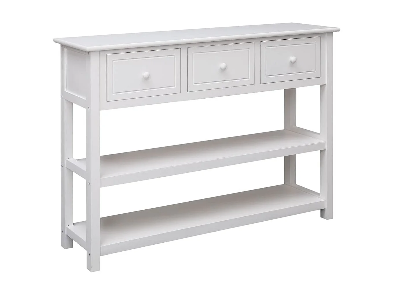 Buffet Blanc 108x30x76 cm Bois de Paulownia massif