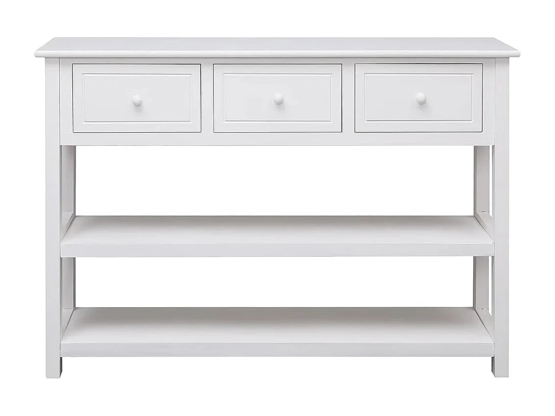 Buffet Blanc 108x30x76 cm Bois de Paulownia massif