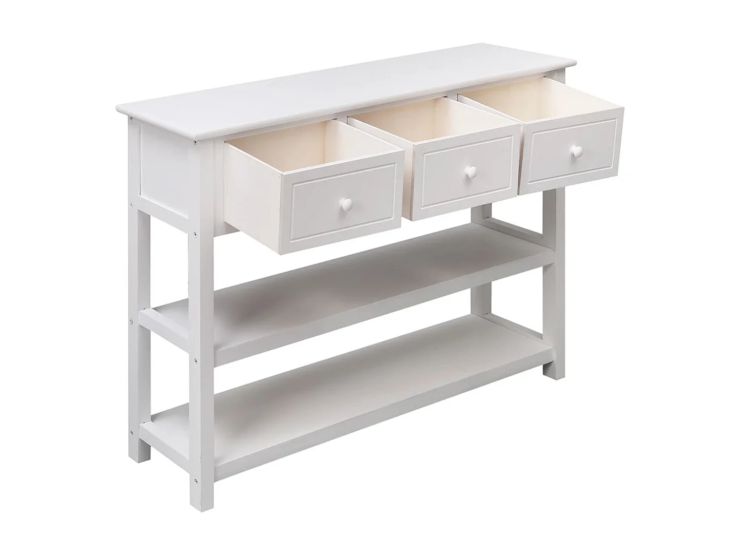 Buffet Blanc 108x30x76 cm Bois de Paulownia massif