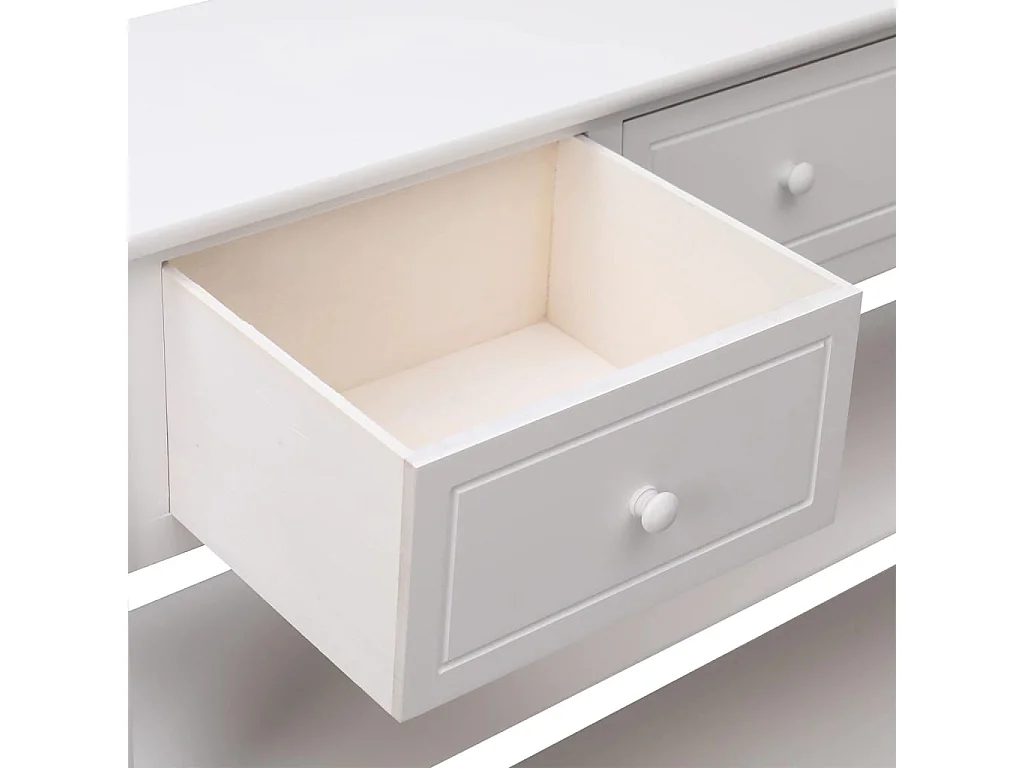 Buffet Blanc 108x30x76 cm Bois de Paulownia massif