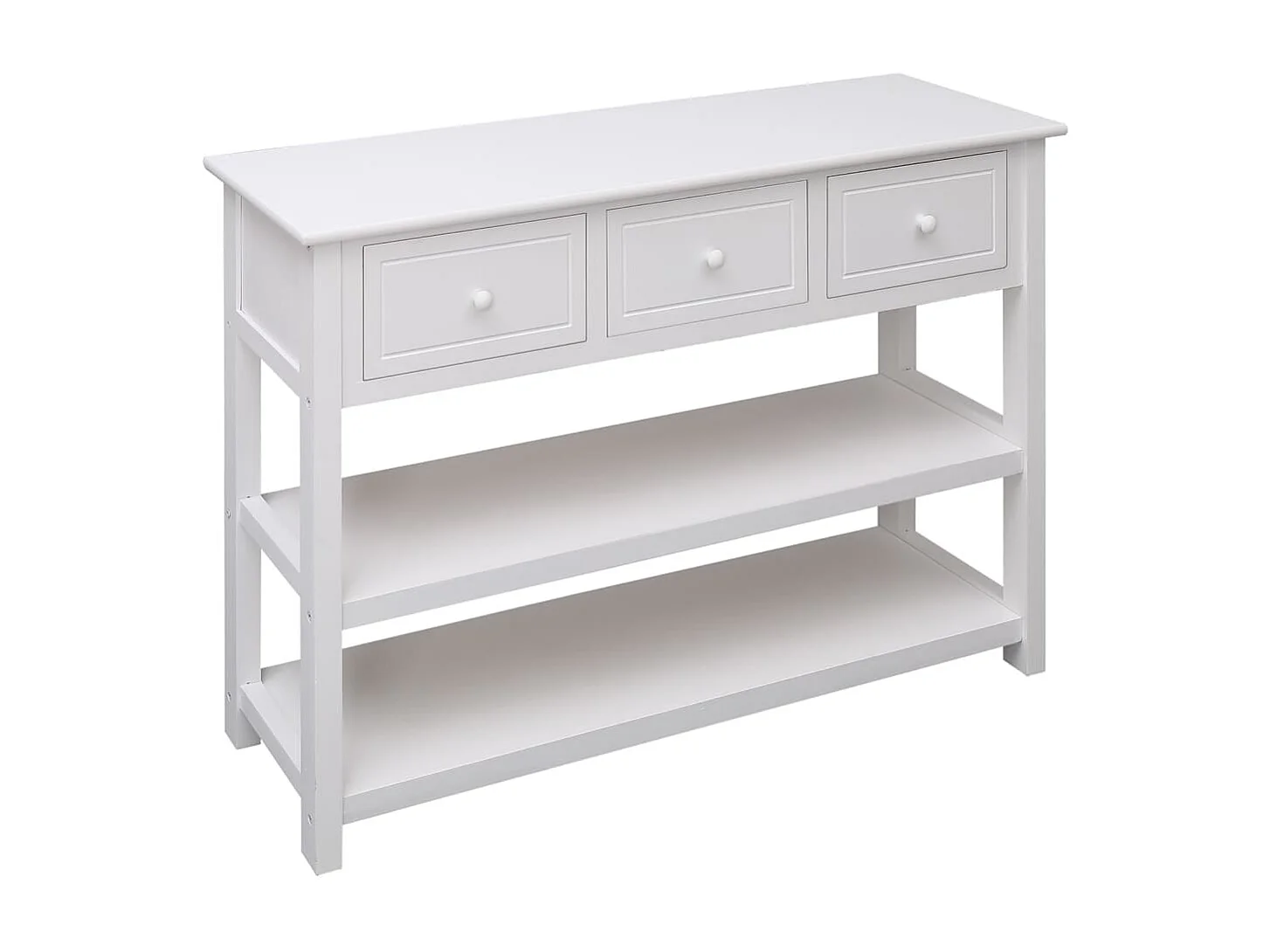 Buffet Blanc 108x30x76 cm Bois de Paulownia massif