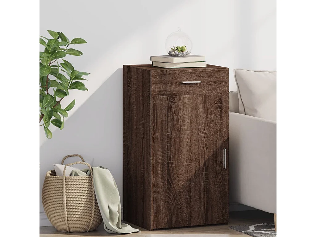 Credenza Rovere Marrone 50x42,5x93 cm in Legno Multistrato