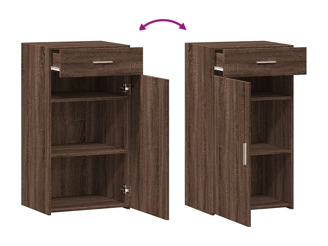 Credenza Rovere Marrone 50x42,5x93 cm in Legno Multistrato