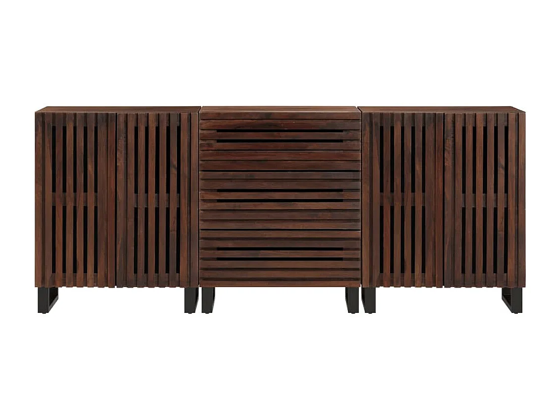 Sideboard 3 Stk. 60x34x75 cm Massivholz Mango