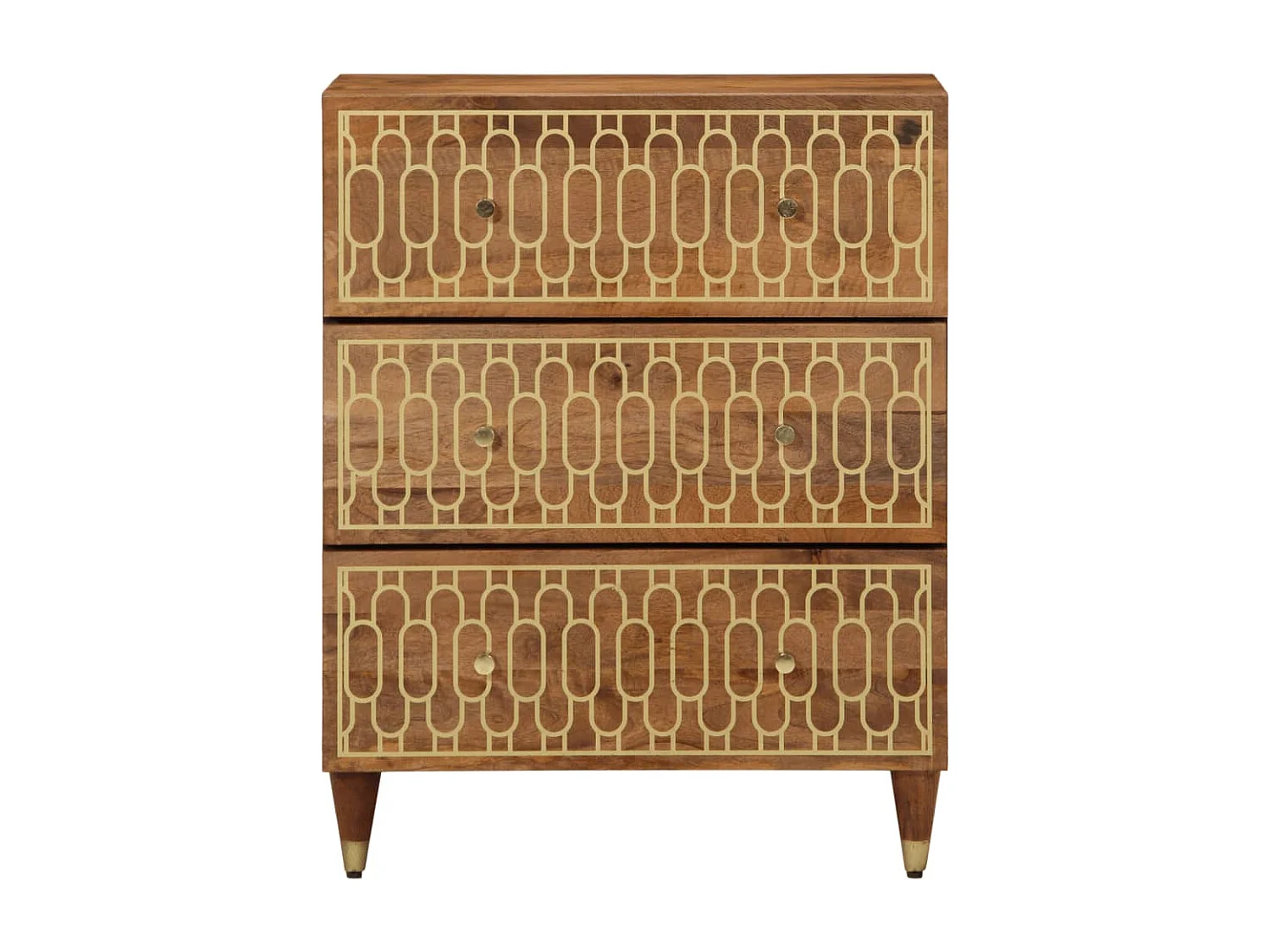 Credenze 2 pz 60x33x75 cm in Legno Massello di Mango