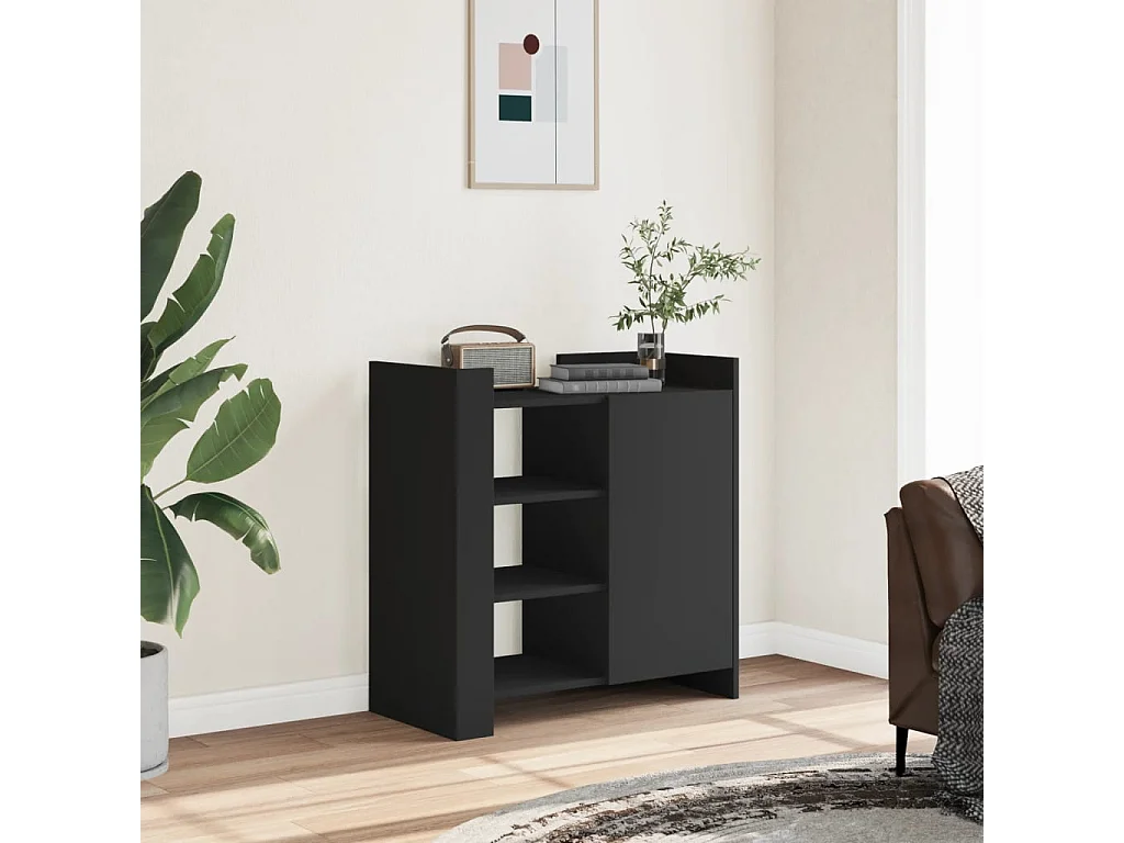 Sideboard Schwarz 73,5x35x75 cm Holzwerkstoff