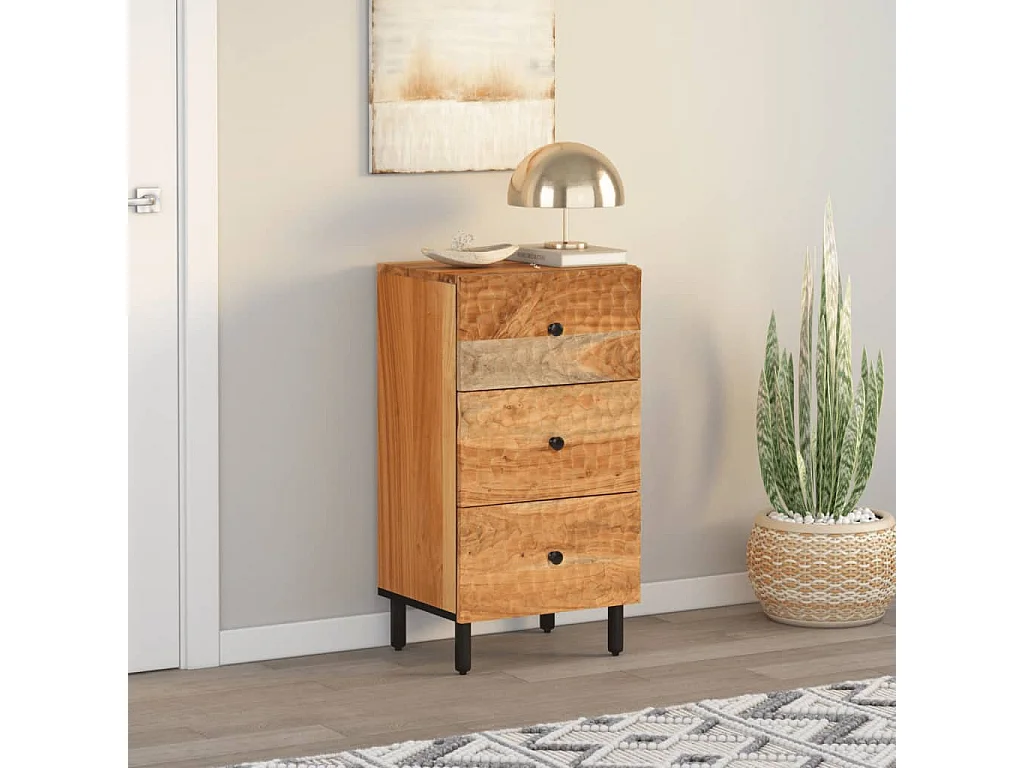 Credenza 40x33x75 cm in Legno Massello di Acacia