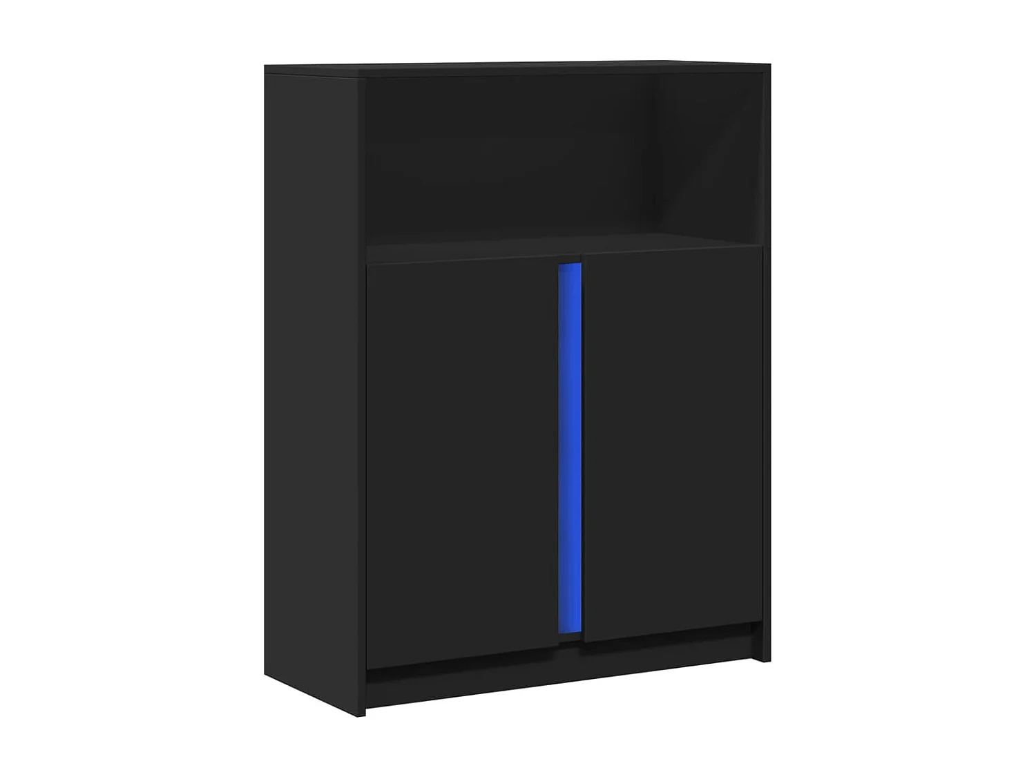 Credenza con LED Nera 77x34x100 cm in Legno Multistrato