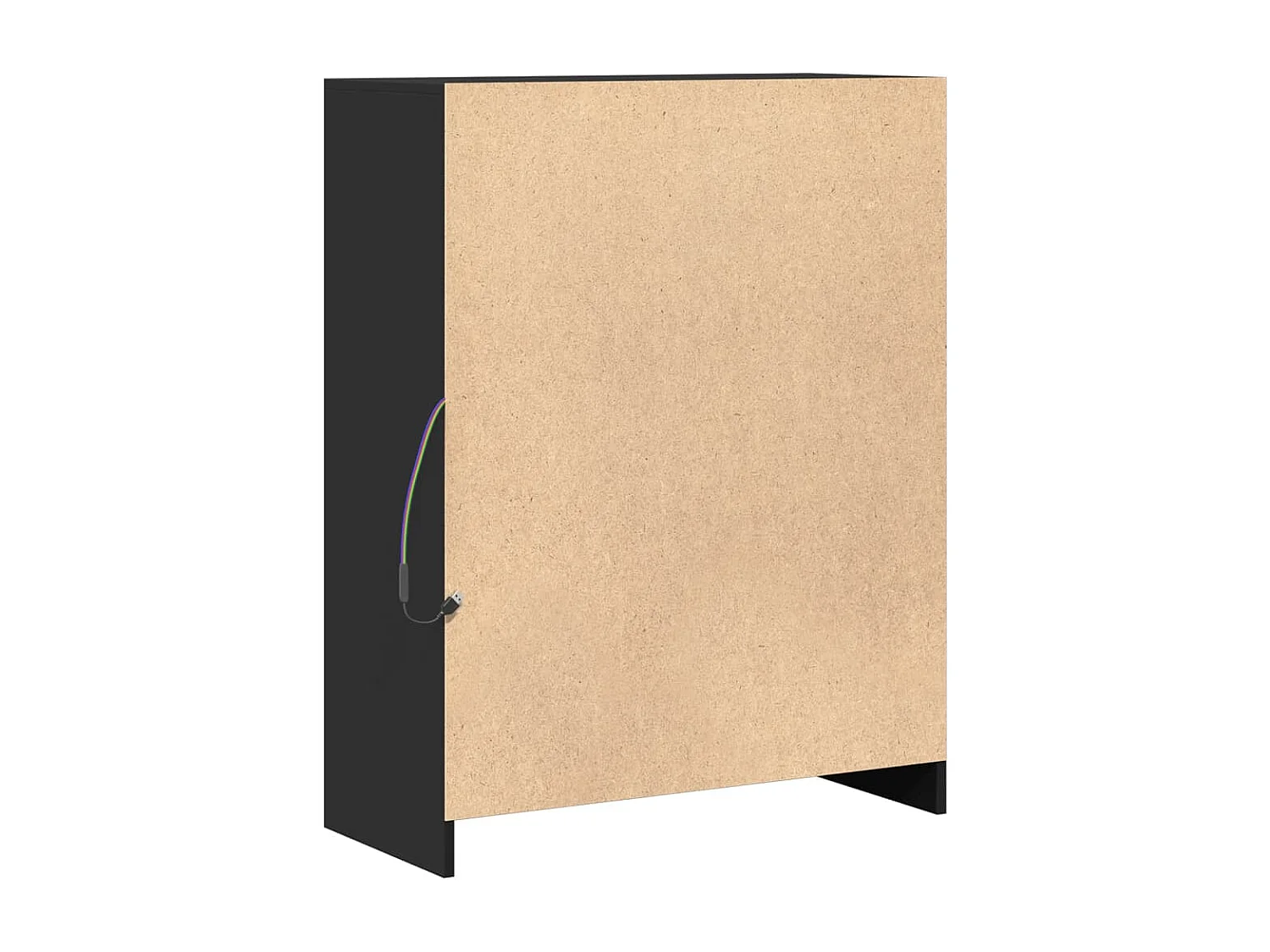 Credenza con LED Nera 77x34x100 cm in Legno Multistrato