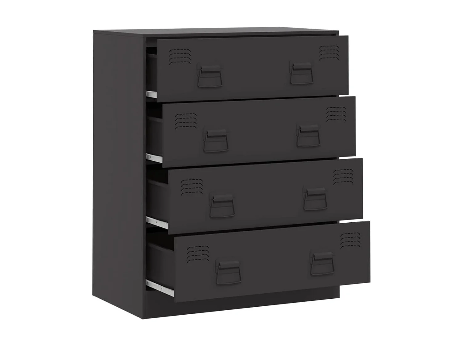 Credenza Nera 67x39x83 cm in Acciaio