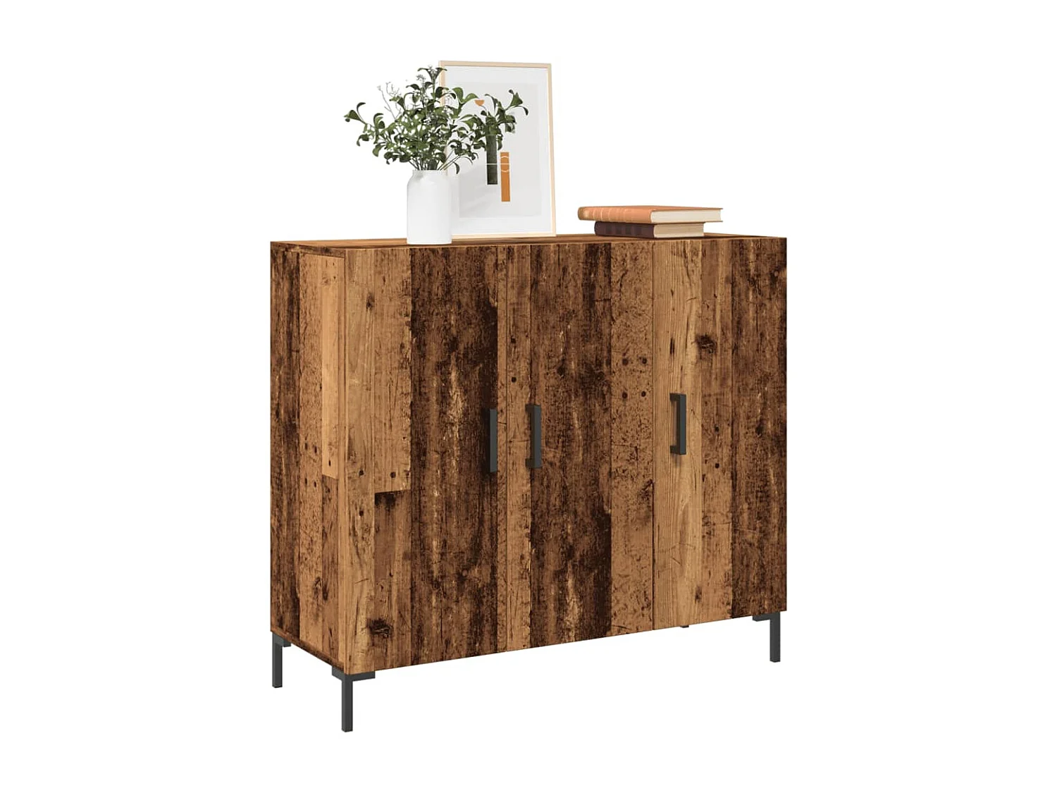 Credenza Legno Antico 90x34x80 cm in Legno Multistrato