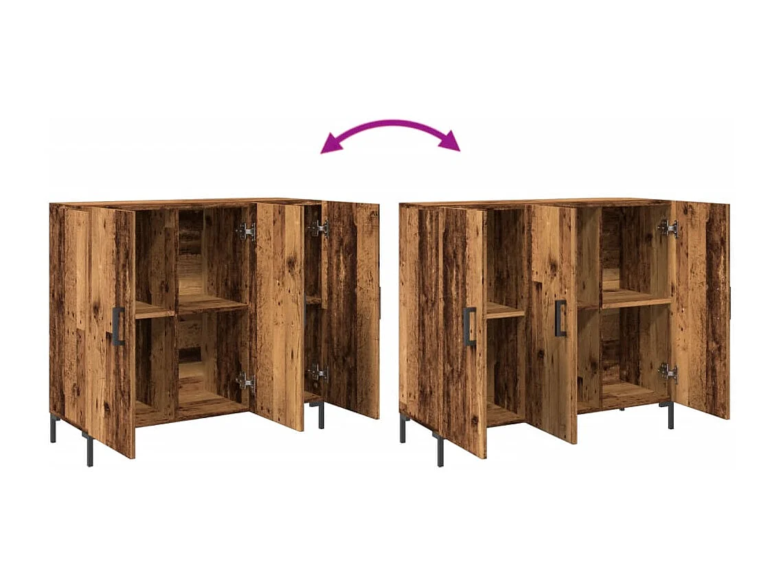 Credenza Legno Antico 90x34x80 cm in Legno Multistrato